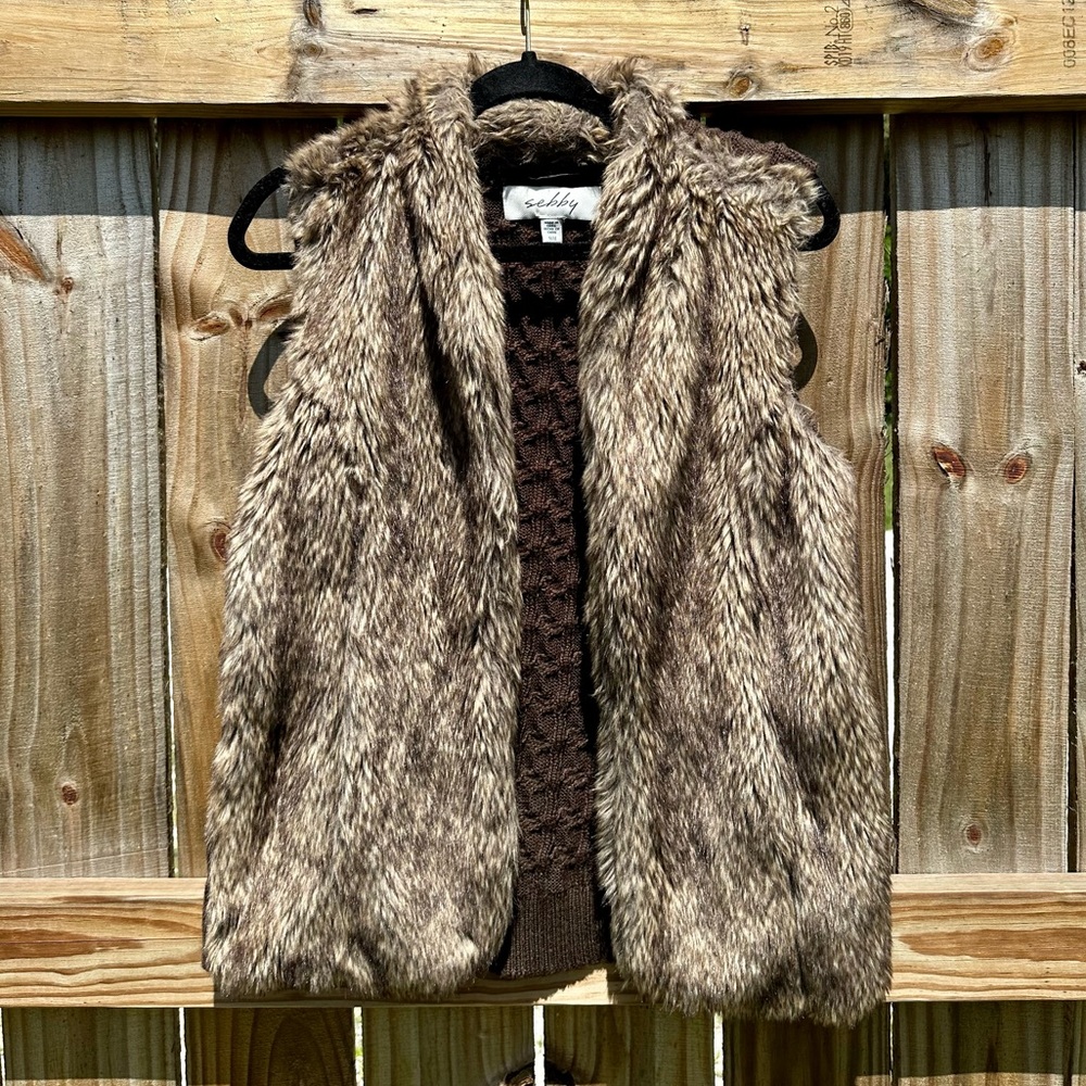 Sebby Fur Vest Size Medium